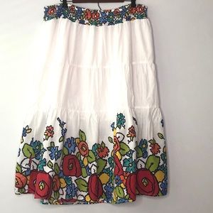 Women’s Floral Cotton Summer Skirt - 1X